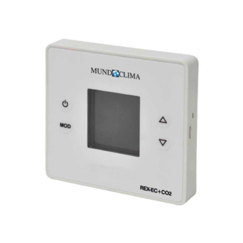 Control de pared Mundoclima REX-EC + CO2 con pantalla y botones, accesorio opcional del recuperador MURECO-EVO EC