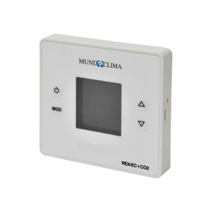 Control de pared Mundoclima REX-EC + CO2 con pantalla y botones, accesorio opcional del recuperador MURECO-EVO EC